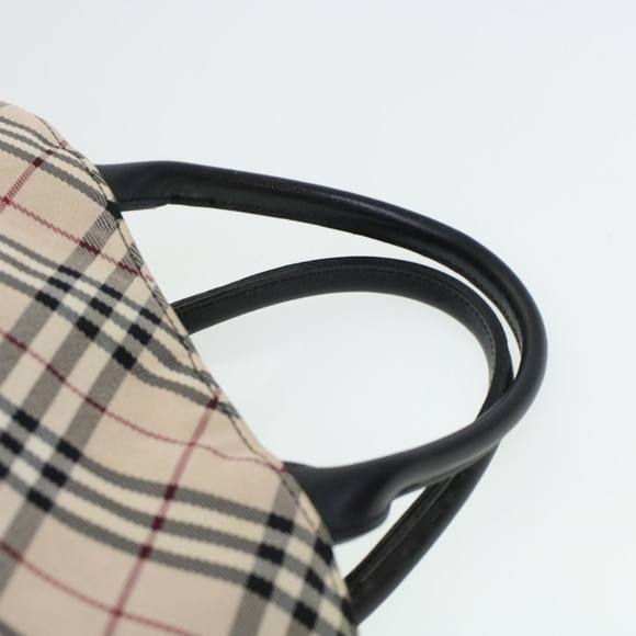 BURBERRY Nova Check Hand Bag Nylon Beige Auth bs5485 - Picture 7 of 16